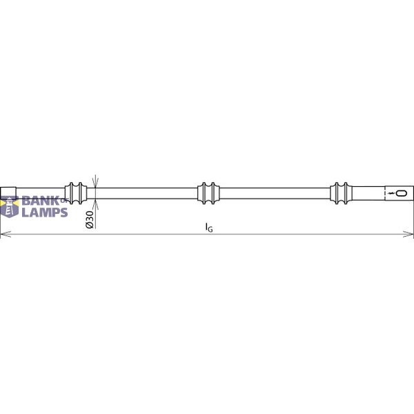 Insul. stick upper sect. w. thread. bush M12 a. plug-in coupl. D 30mm  image 2