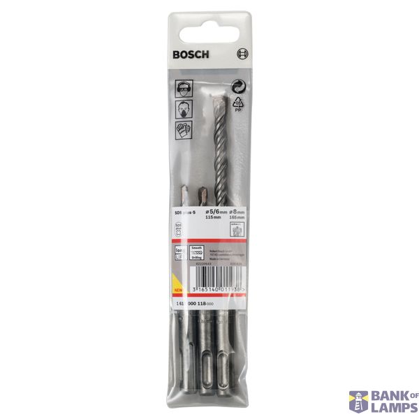 3-piece SDS plus-5 hammer drill bit set 5/6/8 mm image 2