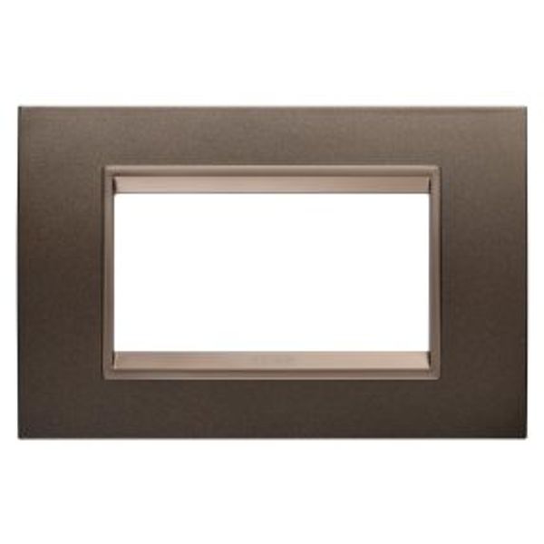 LUX PLATE - IN METAL - 4 MODULES - ANODIC BROWN - INNER FRAME MATT DARK BRONZE - CHORUSMART image 1