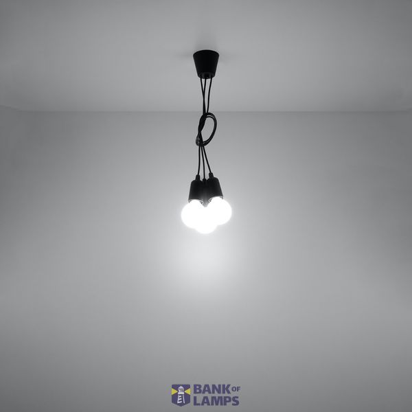 HANGING LAMP DIEGO 3 BLACK E27 3X60W IP20 image 6
