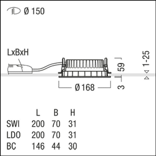PANOS R R150 3k-830 LDO L FAL WH - LED ceiling-recessed luminaire image 4