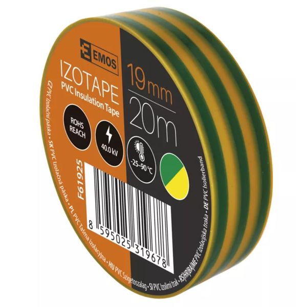 Insulating tape AT/19*20 black/yellow      BENIZOL image 1