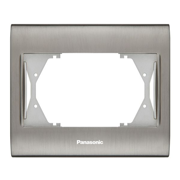 Thea Blu Accessory Inox + White Two Gang Flush Mounted Frame image 1