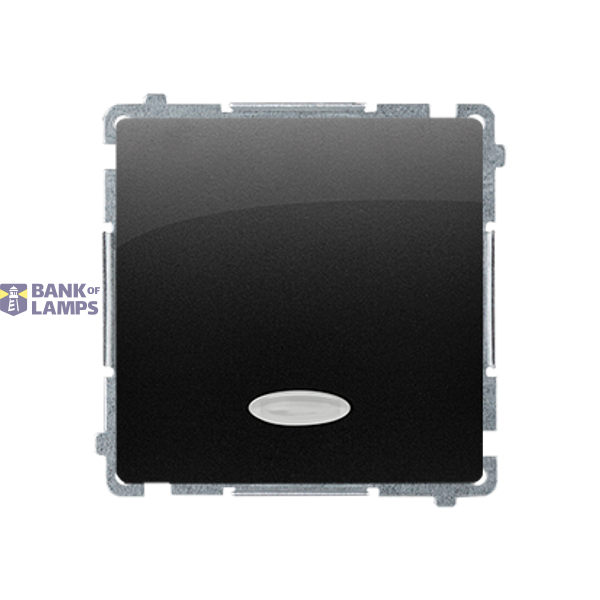 Intermediate switch with indicator light without pictogram, LED not replaceable Color: blue, (module), 10AX, quick connection, black matt image 1