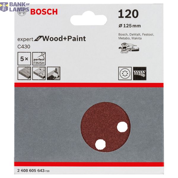 C430 sanding sheet, pack of 5 125 mm, 120 image 1