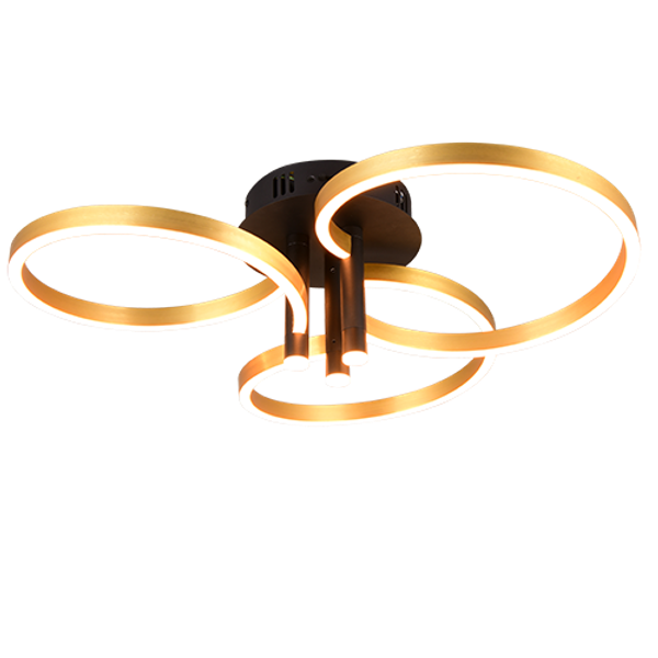 Caruso LED ceiling lamp matt black/gold image 1
