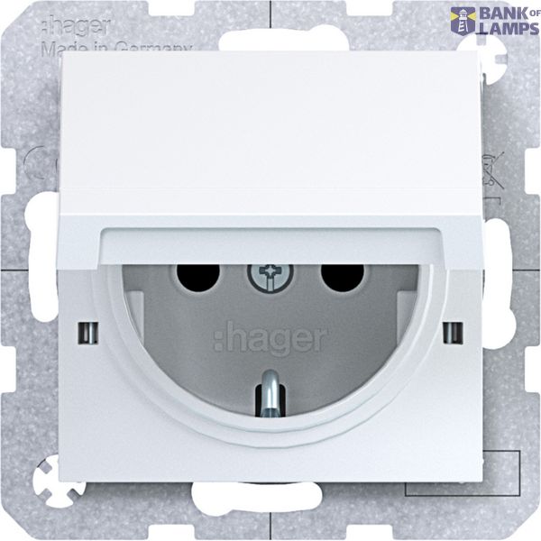 SCHUKO wall socket, fixed, Safety Plus, plug-in type, A.x/C.x white glossy image 1