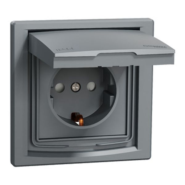 Asfora-outlet sideE-16A lid shut IP44 st image 2