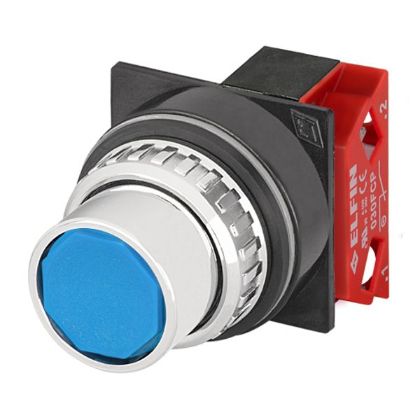 Push-button with full guard, blue, N.C. image 1