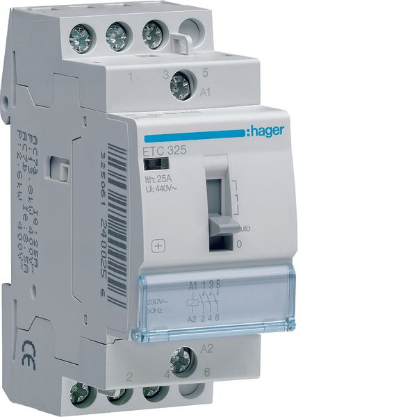 Night & Day Contactor 25A, 3NO, 230V image 1