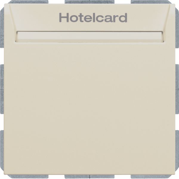 Relay switch centre plate for hotel card, S.1, white glossy image 1
