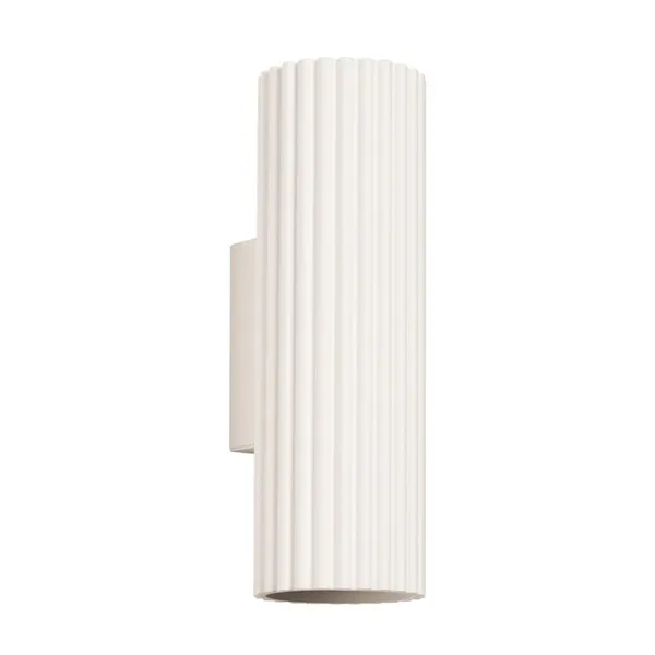 CARBON VERTICAL WALL LAMP WITH BEIGE MINIMALISTIC LAMPSHADE FOR DINING ROOM 2XGU10 image 1