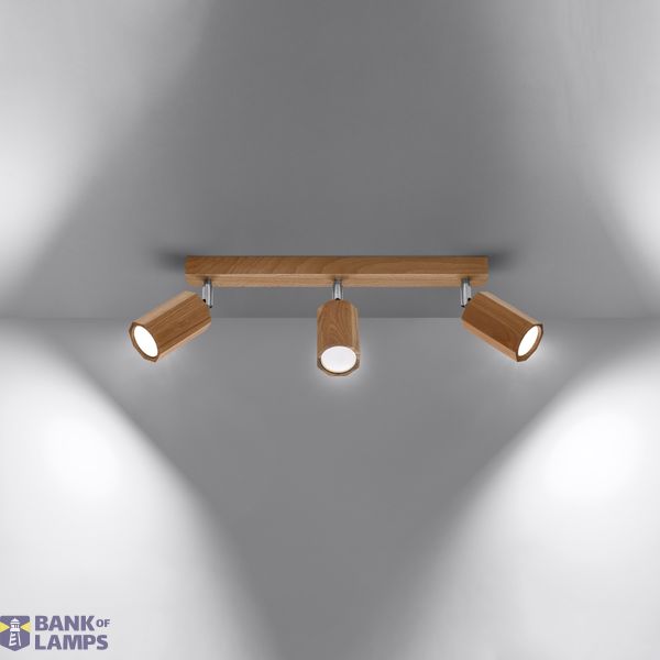 CEILING LAMP ZEKE 3 OAK GU10 3X40W IP20 image 6