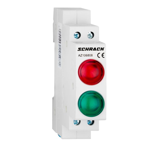 Modular-dual-LED AMPARO, red/green, 230VAC image 1