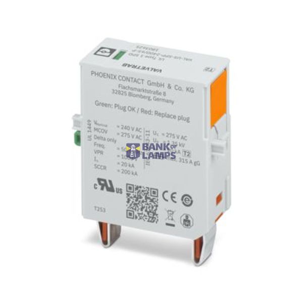 VAL-US-SPP-240D/65-P - Type 2 surge protection plug image 1
