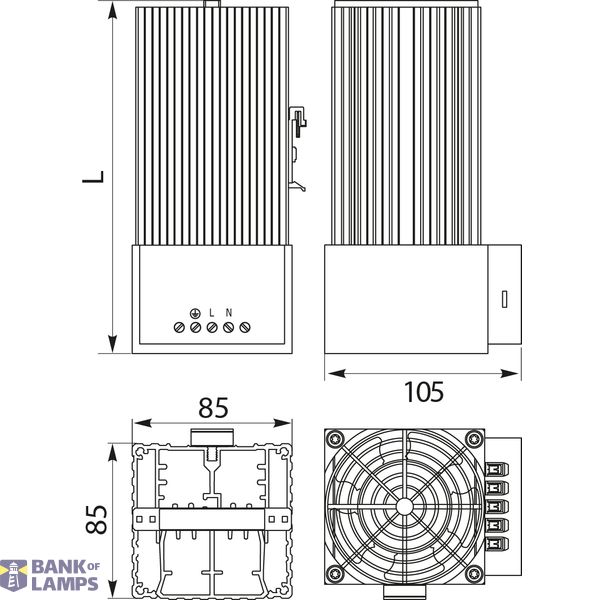 Semiconductor heater with fan GRZW500 image 2