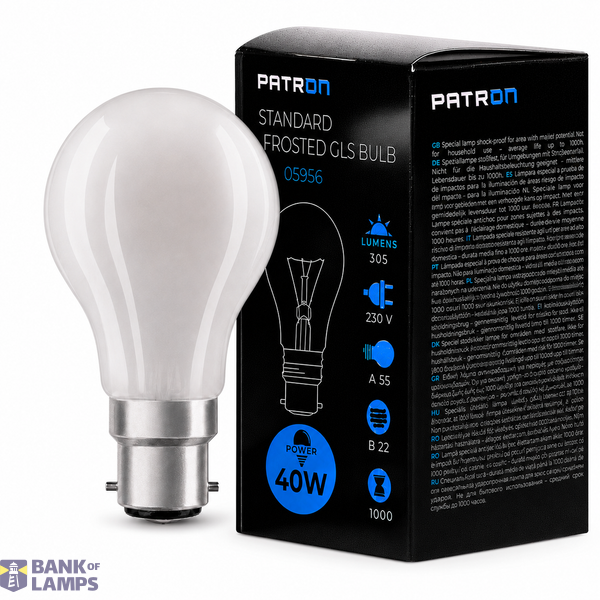 Incandescent Bulb 40W GLS Frosted B22 A55 image 1
