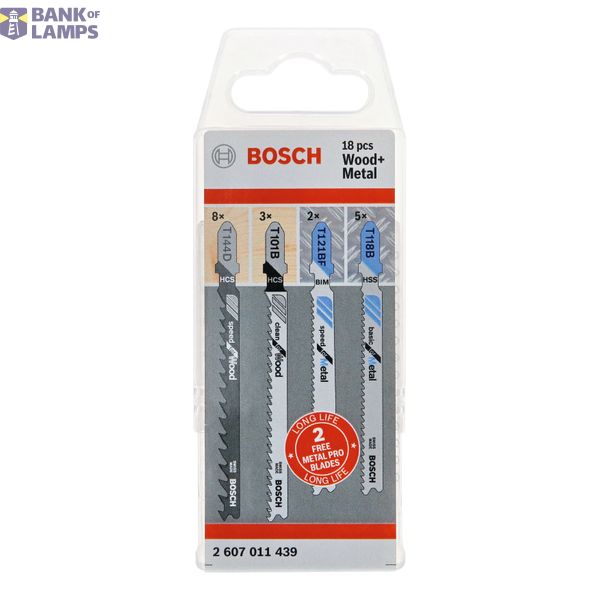 18-piece T-Shank jigsaw blade set for wood and metal 18 pcs. image 1