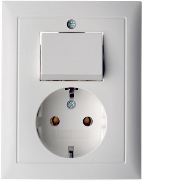 SCHUKO socket outlet with cover plate, S.1, polar white matt image 1