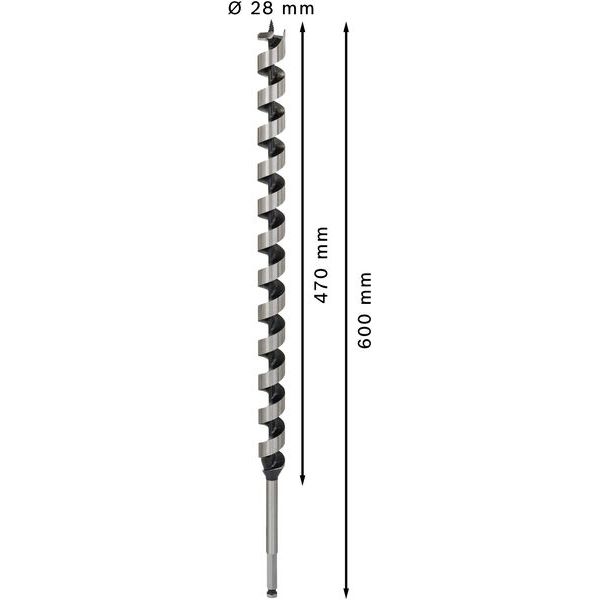 Wood auger bit, hexagon 28 x 470 x 600 mm, d 11,1 mm image 3