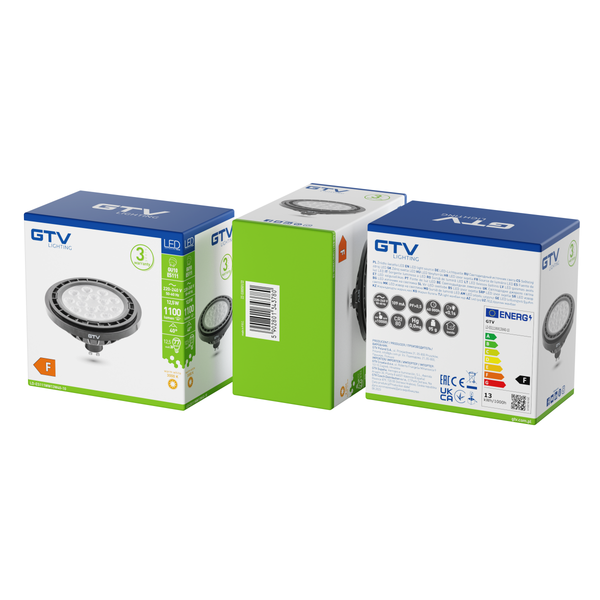 LED Bulb GU10, ES111, 12.5 W, 1100 lm, 3000K, AC220-240V, 40°, black image 2