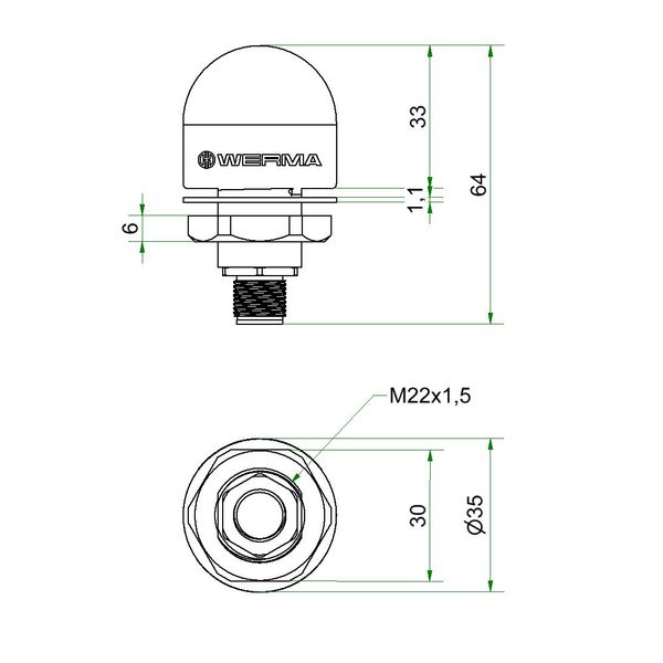MC35 UL Beacon 24V RGY M12 image 3