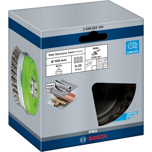 Cup Brush Knotted 100 Stainless image 1