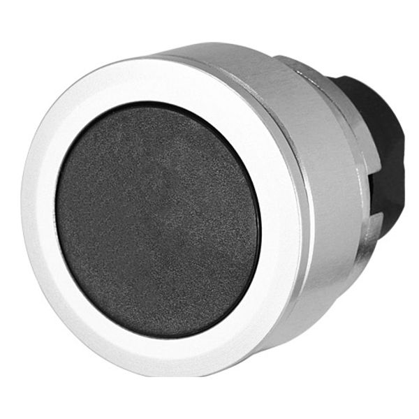 Push-button, flush-mount, momentary, black image 1