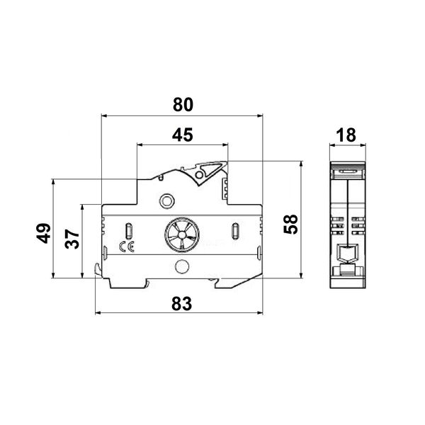 Holder for cylindrical fuse links 32A, 1-polig, 690V (The price is shown without markup on metals. Request a quote for accurate information) image 3