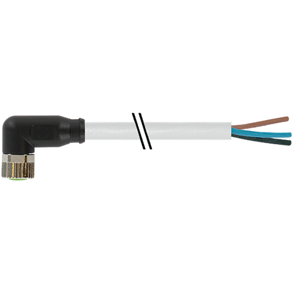 M8 female 90° A-cod. with cable PVC 3x0.25 gy UL/CSA 17.5m image 1