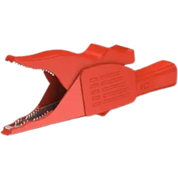 Crocodile clip, red, max. 39.5 mm, L 106 mm, CAT II, socket 4 mm, 66.9521-22 image 1