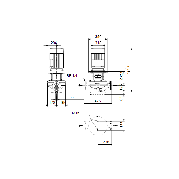 In-line circulator pump TP 65-660/2 A-F-A-BQQE 18.5 kW 400D 50Hz IE3 image 2