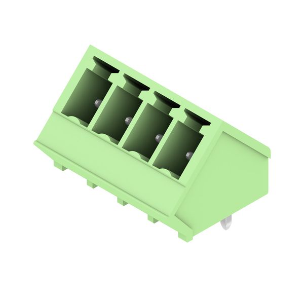 PCB plug-in connector, male header, closed side, THT solder connection, 3.81 mm, Number of poles: 4, 135°, Solder pin length (l): 3.2 mm, tinned, Pale green, Box image 2