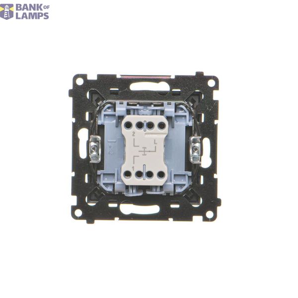 IP44 double two-way switch illuminated without pictogram, IP44, 10AX, dark grey image 1