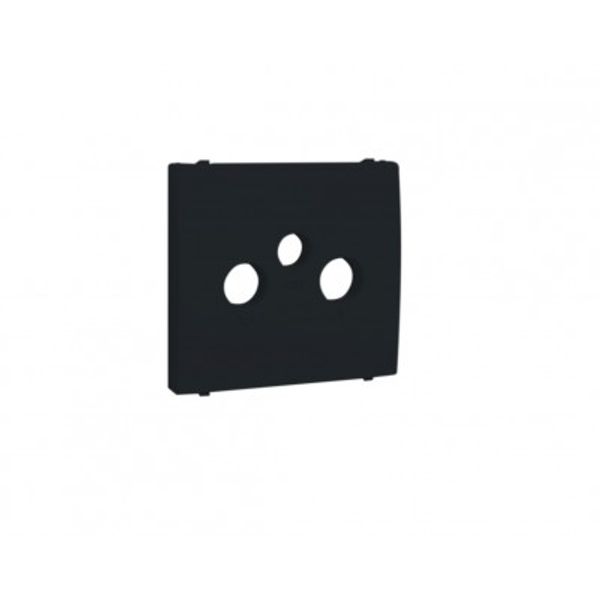 COVER PLATE FOR R-TV-SAT SOCKETS BLACK image 1
