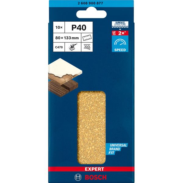 EXPERT C47 Sandpaper with 8 holes for Orbital Sanders 8 x 133 mm, G 4 1-pc image 1