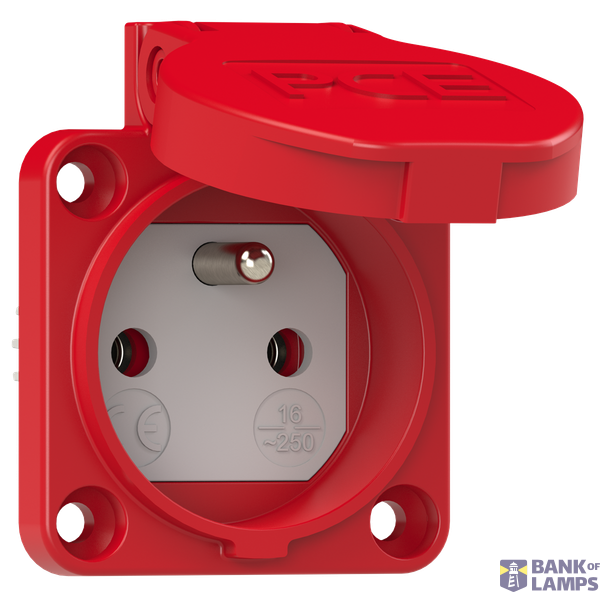 230V panel plug socket with pin image 1