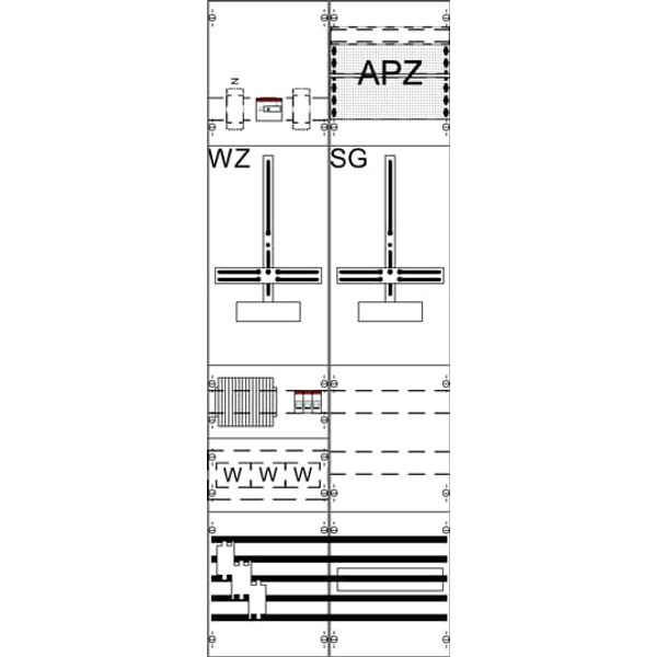 WF29KK12 9RE 2FB complete panel according to FNN In 63A with three-point attachment image 1
