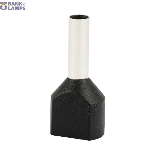 Double insulated sleeve terminal HI 2x2.5/10-black, black, Al/Cu image 1