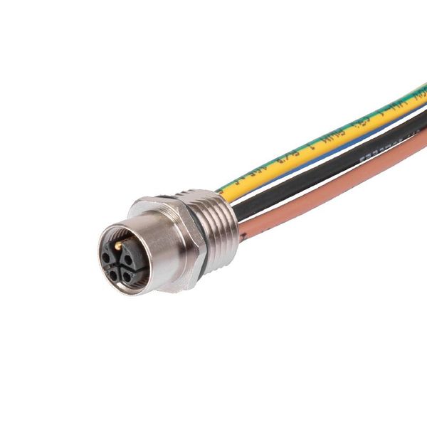 Built-in plugs, M12, Female socket, straight, Mounting thread: M 16 x 1.5, Number of poles: 5, Strand / cable length: 0.2 m, Front mounting image 1