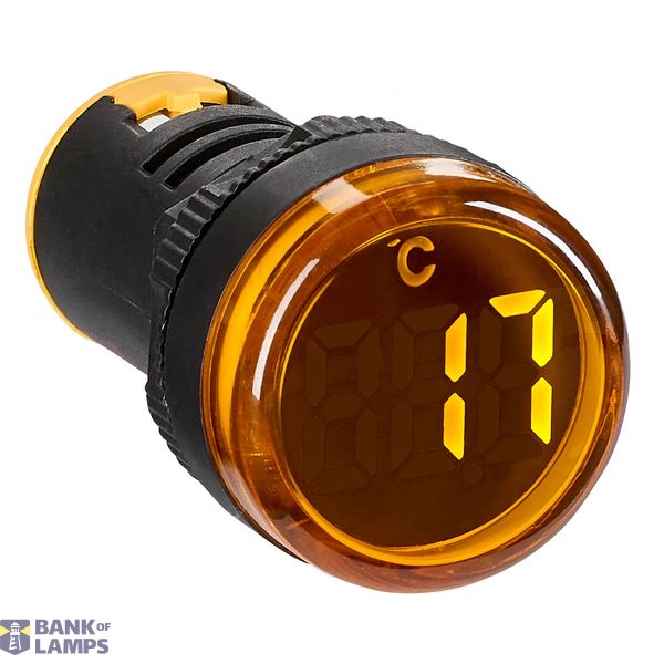 Thermometer, 22.5 mm, -20 °C – 200 °C, yellow, round image 1