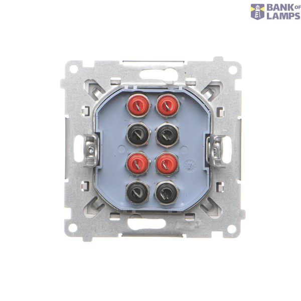Double socket outlet with earthing and shutters - Czech pin system, 16A, cream white/electro white image 2