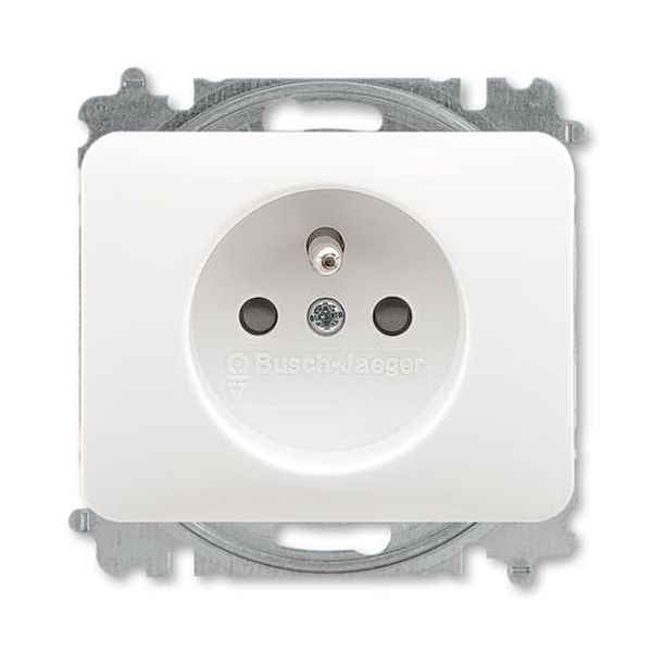 5519B-A0235724G Outlet single with pin + cover shutt. ; 5519B-A0235724G White image 1