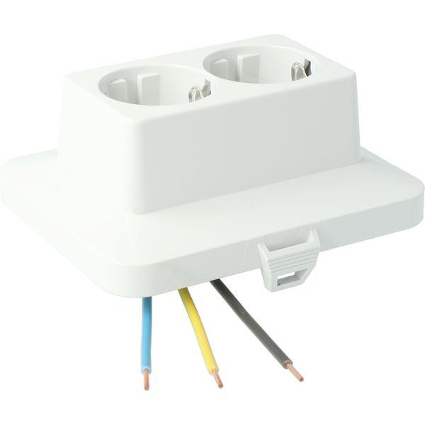 AK2-C2 Cover, integrated 2-way socket light grey image 1