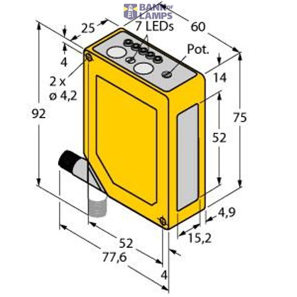Photoelectric Sensor Laser Sensor, Diffuse Mode, with Adjustable Background Suppression   Q60VR3LAF1400Q1 image 1