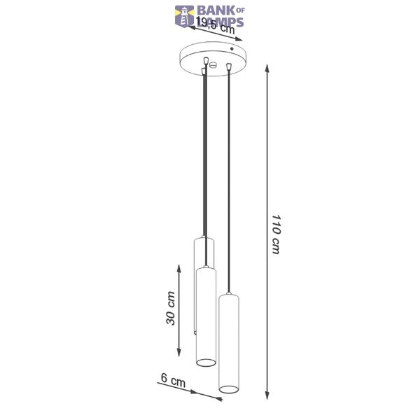 HANGING LAMP LAGOS 3P BLACK GU10 3X40W IP20 image 5