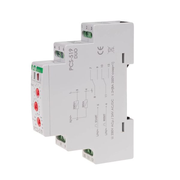 Time relay 10-functions, 2NO/NC contacts Universal 24V or 230V PCS-519 DUO image 1