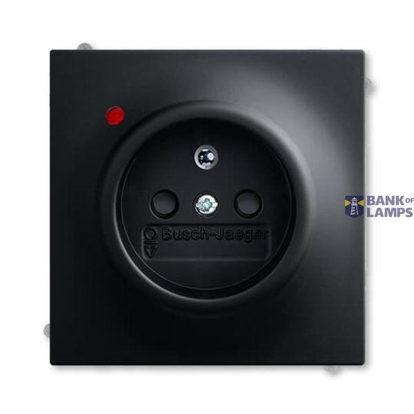 5599B-A02357775 Outlet with pin, overvoltage protection Black image 1