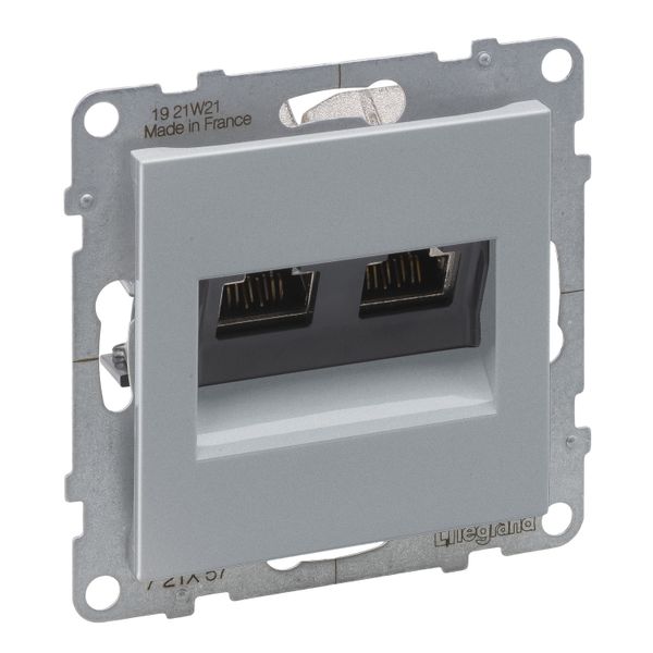 2XRJ45 SOCKET CAT6 STP ALUMINIUM image 1