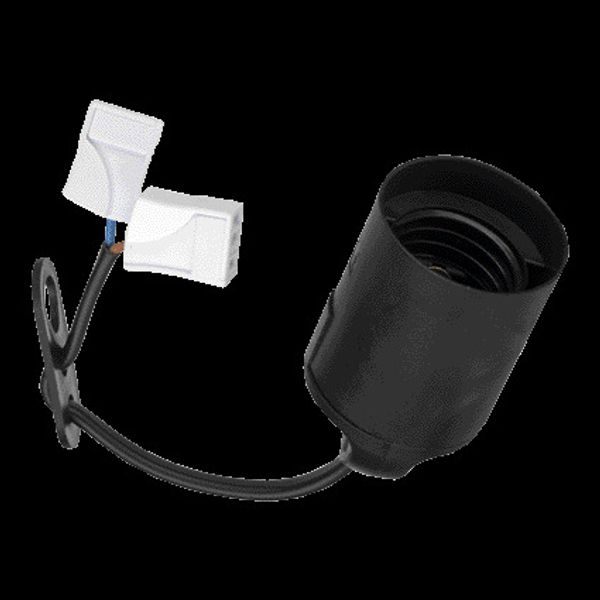 Renovation Lampholder E27 TP Black 15cm with dual connector image 1